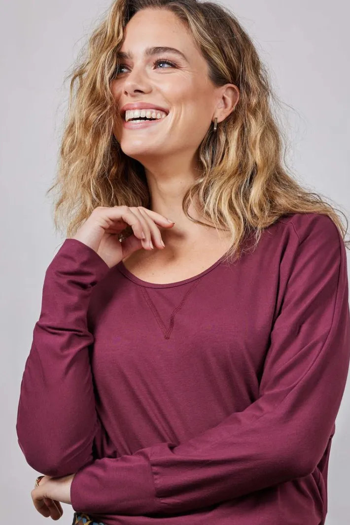 DiDi Loose tee Cozy in Mahogany red- Basics | T-shirts & Tops