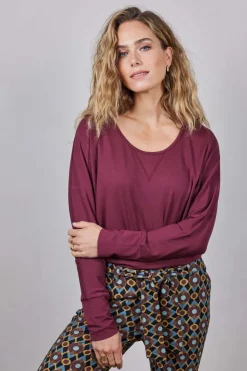 DiDi Loose tee Cozy in Mahogany red- Basics | T-shirts & Tops