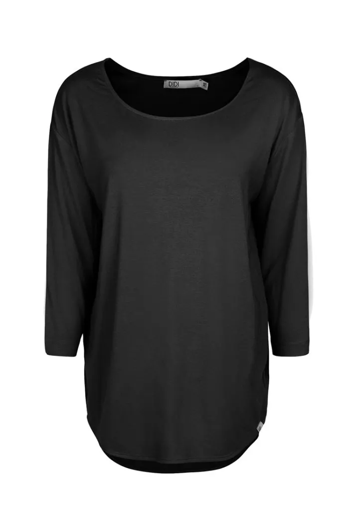 DiDi Loose tee crew 3/4 sleeves zwart- Basics | T-shirts & Tops
