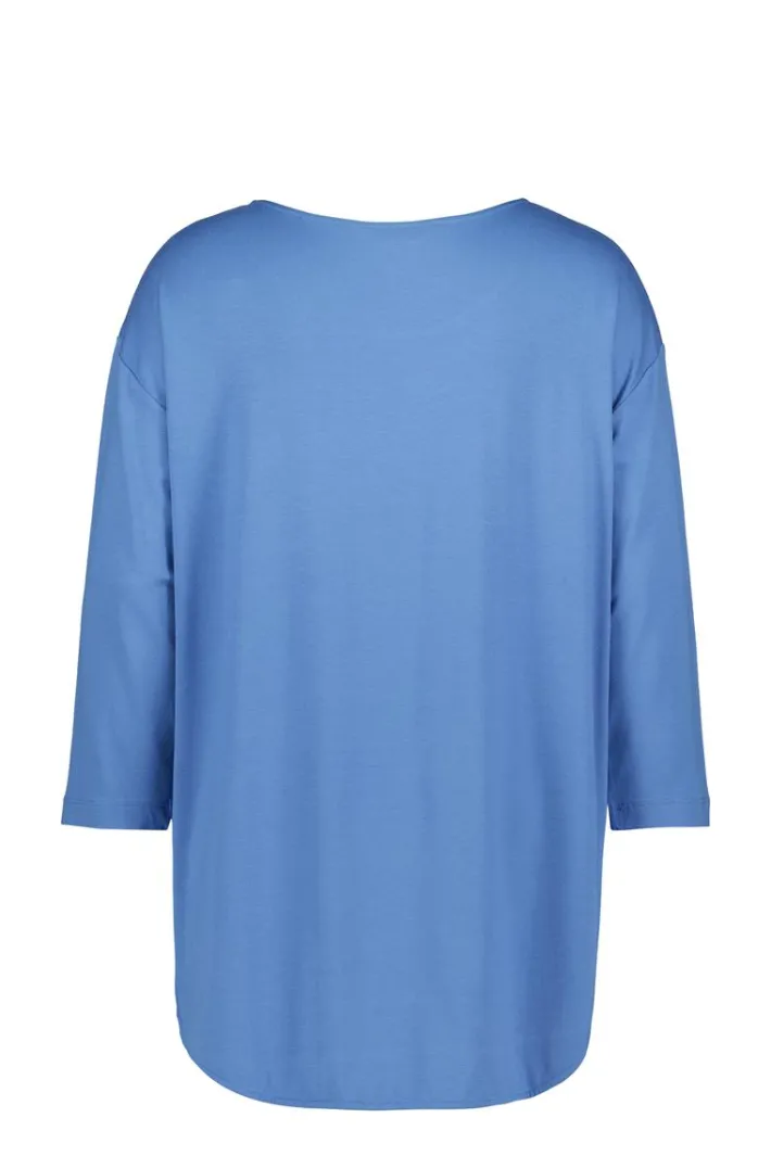 DiDi Loose tee crew 3/4 sleeves Dutch blue- Basics | T-shirts & Tops