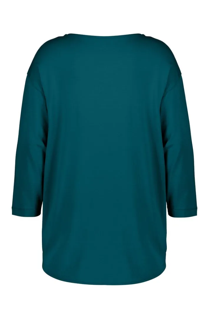 DiDi Loose tee crew 3/4 sleeves Dark sea green- Basics | T-shirts & Tops