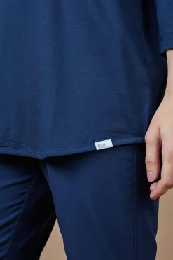 DiDi Loose tee crew 3/4 sleeves, donkerblauw- Basics | T-shirts & Tops