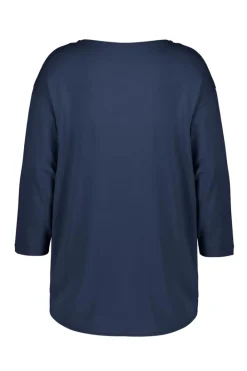 DiDi Loose tee crew 3/4 sleeves, donkerblauw- Basics | T-shirts & Tops