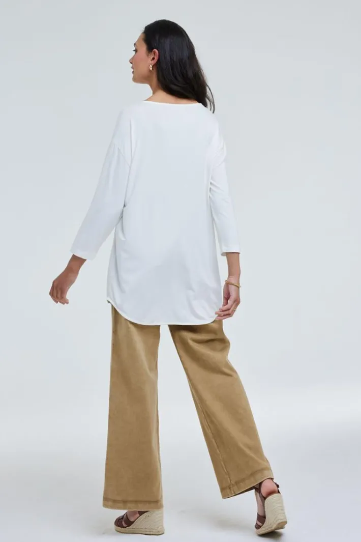 DiDi Loose tee crew 3/4 sleeves Offwhite- Basics | T-shirts & Tops