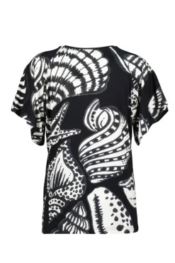 DiDi Loose tee Jeska in Black with Shell Symphony XXL print- T-shirts & Tops