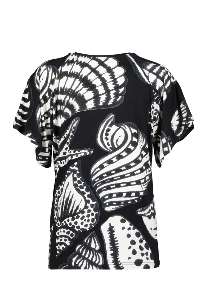 DiDi Loose tee Jeska in Black with Shell Symphony XXL print- T-shirts & Tops