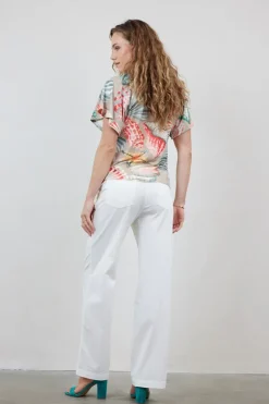 DiDi Loose tee Jeska in Feather grey with Ocean Treasures.- T-shirts & Tops
