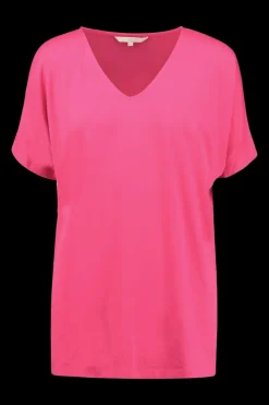DiDi Loose V tee met korte mouw, roze- Basics | T-shirts & Tops
