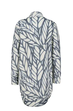 DiDi Loose vest Glory in de darkblue with Lush print- Truien & Vesten