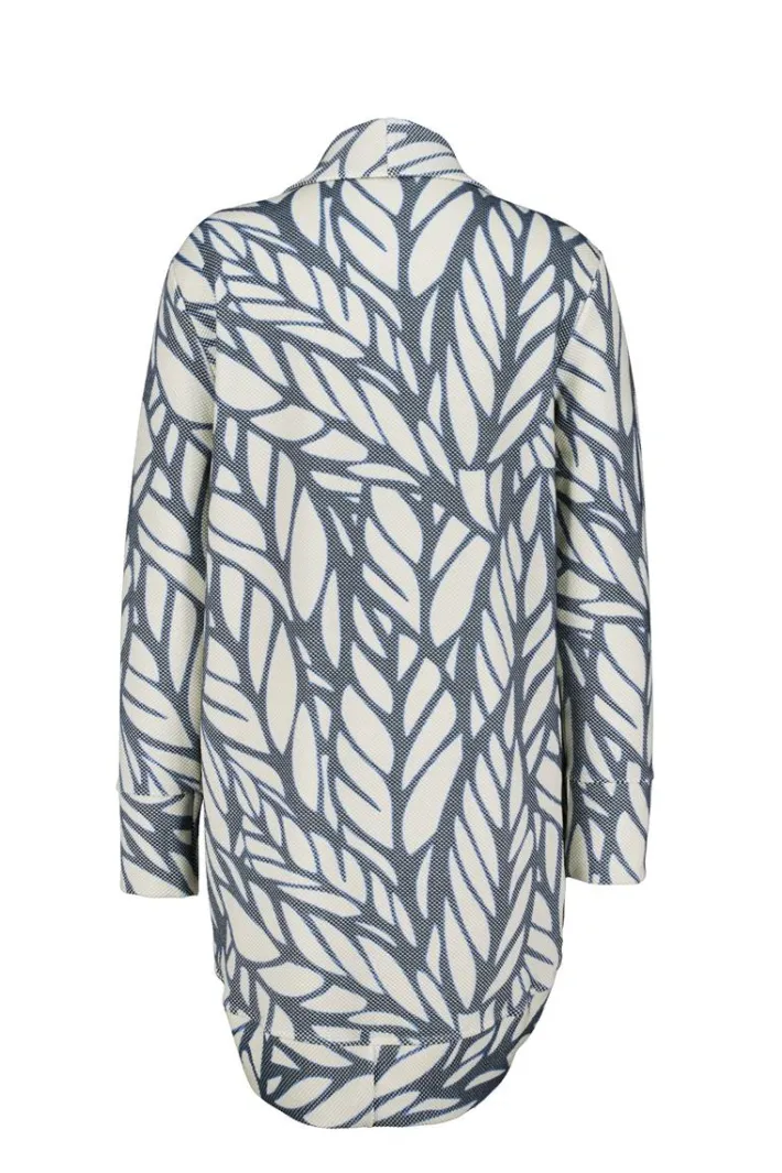 DiDi Loose vest Glory in de darkblue with Lush print- Truien & Vesten