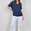 DiDi Loose V-tee Faye in Donkerblauw- Basics | T-shirts & Tops