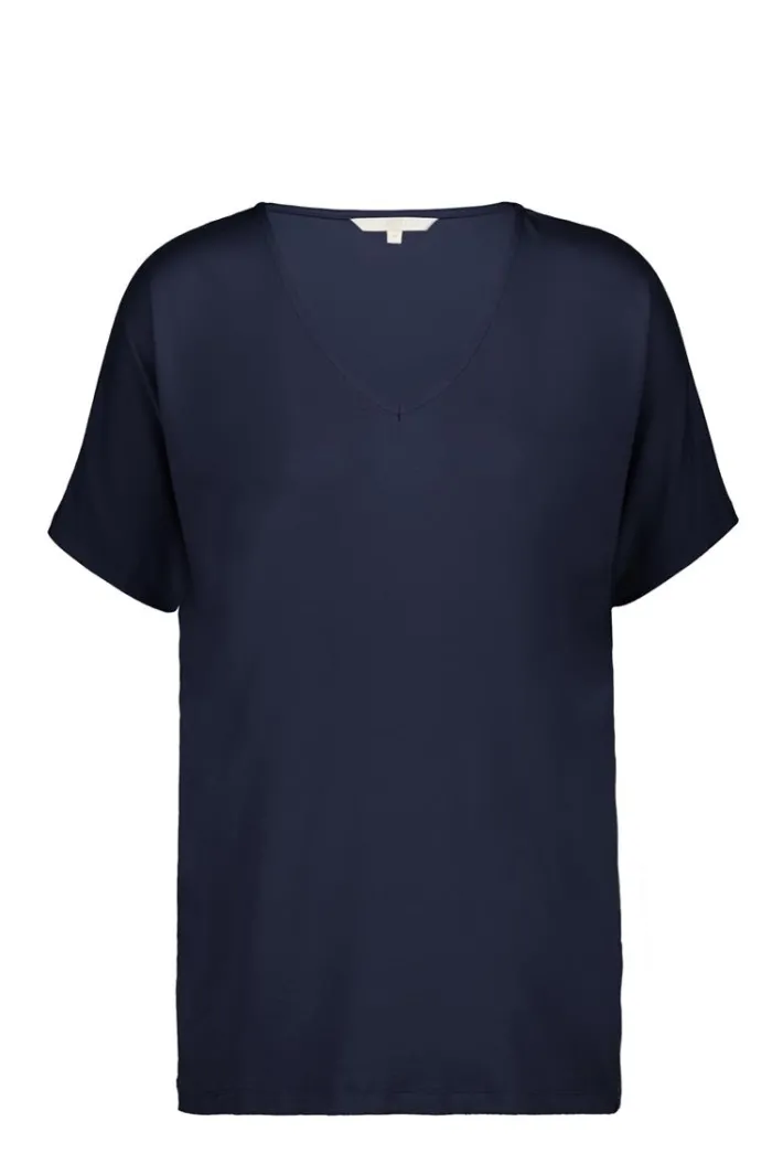 DiDi Loose V-tee Faye in Donkerblauw- Basics | T-shirts & Tops