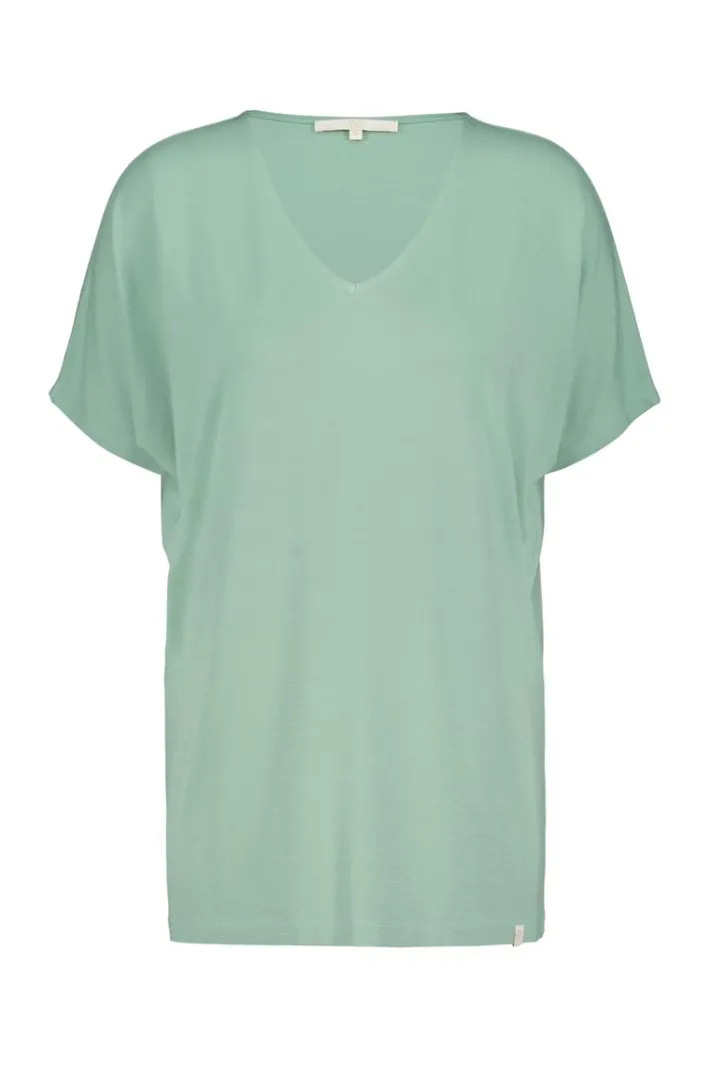 DiDi Loose V-tee Faye in granite green- Basics | T-shirts & Tops