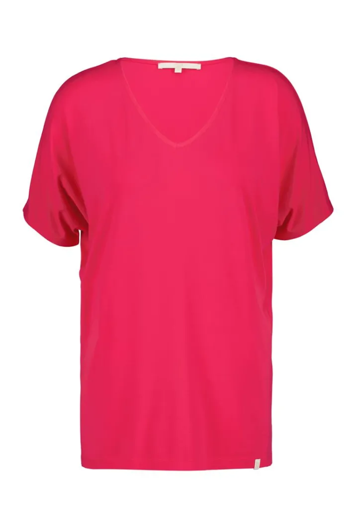 DiDi Loose V-tee Faye in magenta rose- Basics | T-shirts & Tops