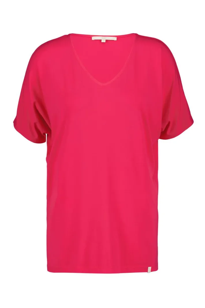 DiDi Loose V-tee Faye in magenta rose- Basics | T-shirts & Tops