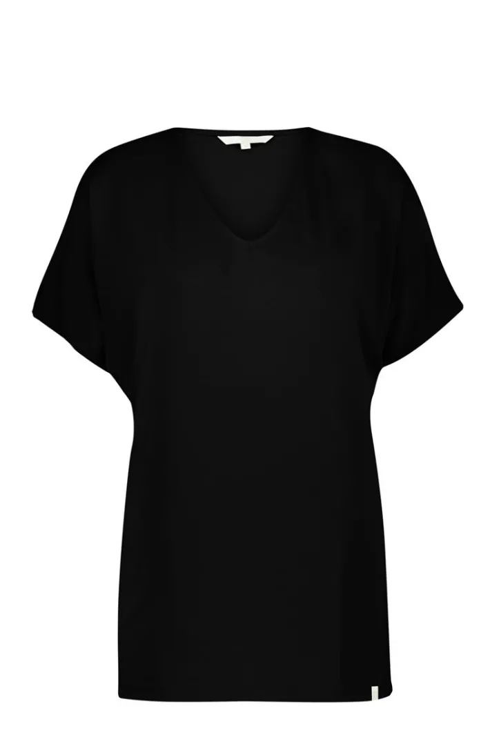 DiDi Loose V-tee Faye in Zwart- Basics | T-shirts & Tops