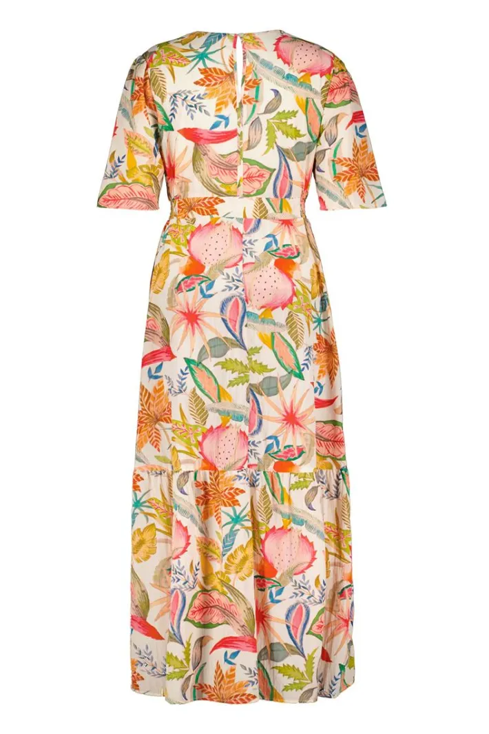 DiDi Maxi dress Bonita in Offwhite with Mango tango print- Jurken & Tunieken