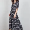 DiDi Maxi dress Jazzy in Black with Coral cove print- Jurken & Tunieken