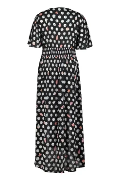 DiDi Maxi dress Jazzy in Black with Coral cove print- Jurken & Tunieken