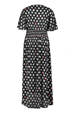 DiDi Maxi dress Jazzy in Black with Coral cove print- Jurken & Tunieken