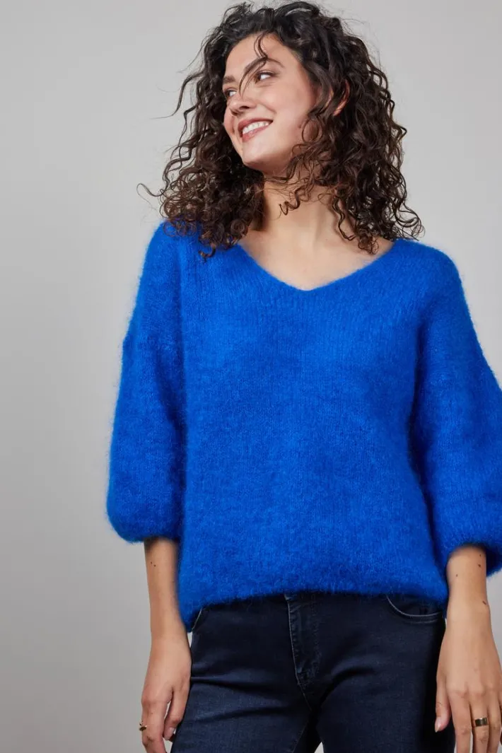 DiDi Mohair pullover Mira in kobalt blue- Truien & Vesten
