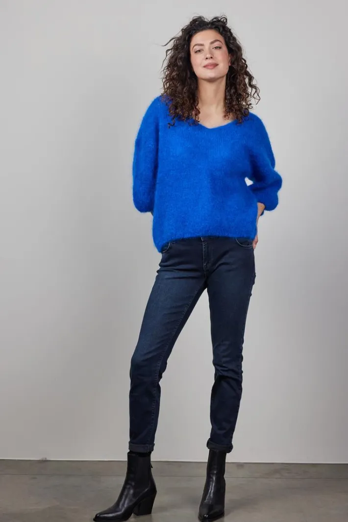 DiDi Mohair pullover Mira in kobalt blue- Truien & Vesten