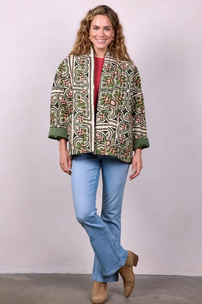 DiDi Padded jasje Bella Green Deco print- Jassen | Blazers