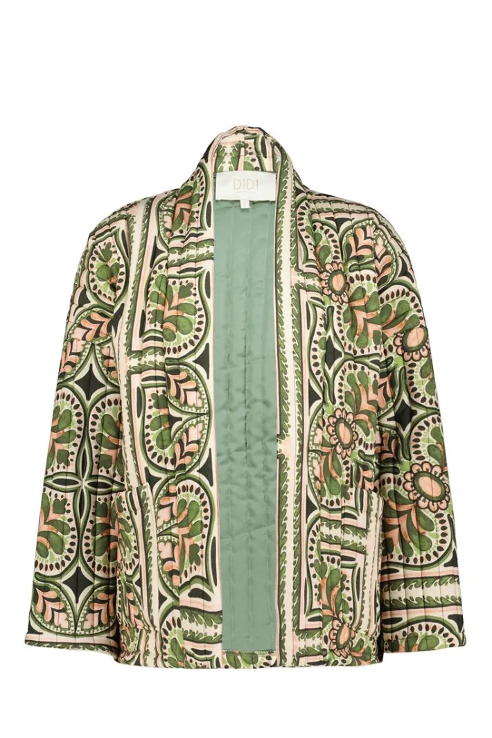 DiDi Padded jasje Bella Green Deco print- Jassen | Blazers