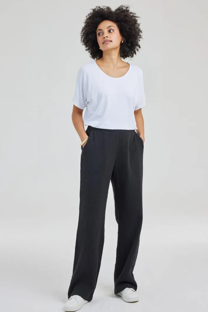 DiDi Pants Alba in Black- Lange Broeken