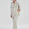 DiDi Pants Alba in Feather grey- Lange Broeken