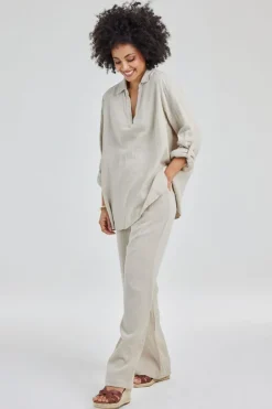 DiDi Pants Alba in Feather grey- Lange Broeken