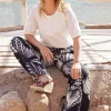 DiDi Pants Breezer print in Black with Shell symphony XXL print- Lange Broeken