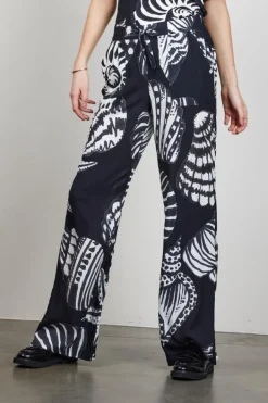 DiDi Pants Breezer print in Black with Shell symphony XXL print- Lange Broeken