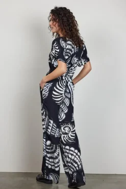 DiDi Pants Breezer print in Black with Shell symphony XXL print- Lange Broeken