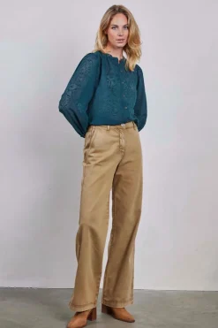 DiDi Pants Legend Dark sand- Denim | Lange Broeken