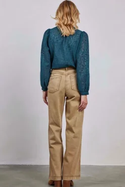 DiDi Pants Legend Dark sand- Denim | Lange Broeken