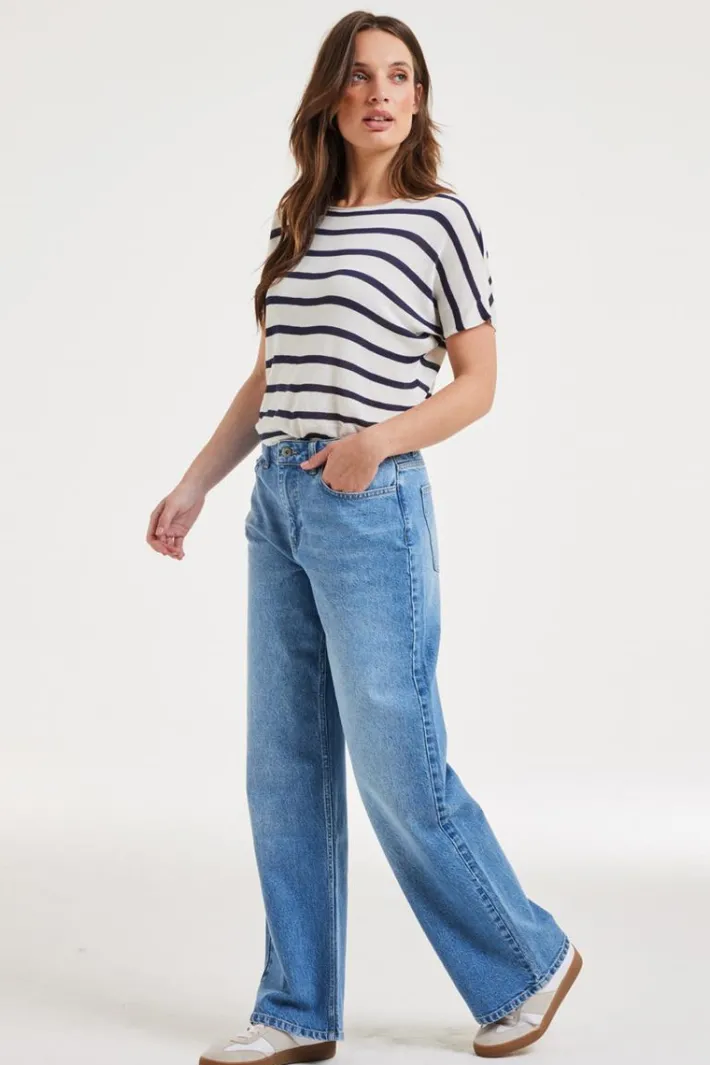 DiDi Pants Palazzo mid blue- Denim | Lange Broeken