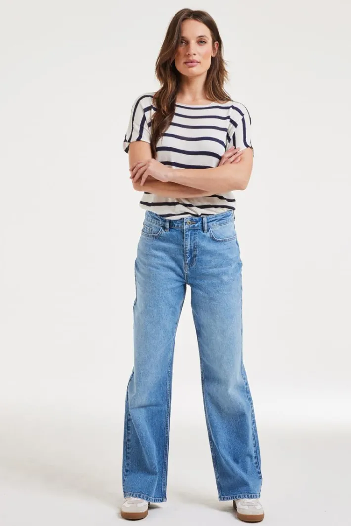 DiDi Pants Palazzo mid blue- Denim | Lange Broeken
