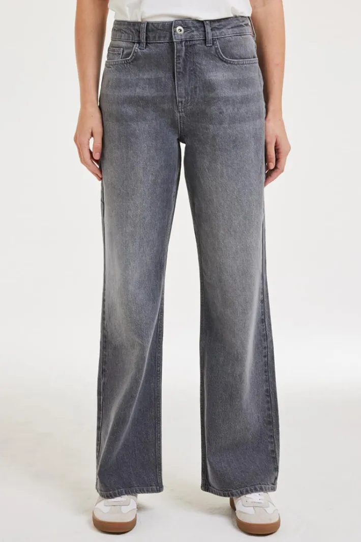 DiDi Pants Palazzo mid grey- Denim | Lange Broeken