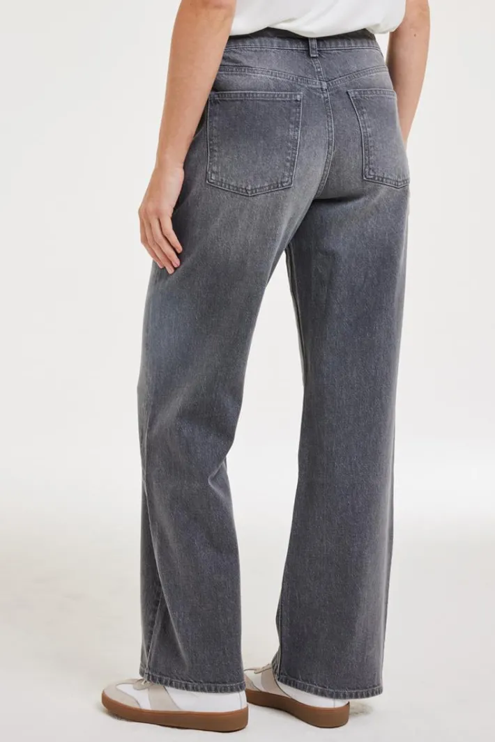 DiDi Pants Palazzo mid grey- Denim | Lange Broeken