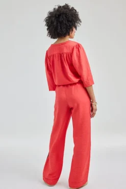 DiDi Pants Paloma in Rose red- Lange Broeken