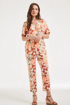 DiDi Pants Sol Bright leaves print- Lange Broeken