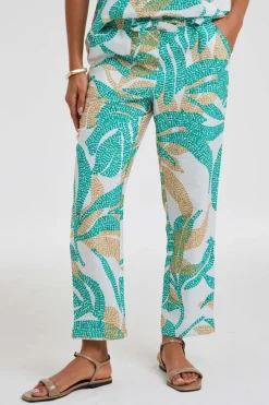 DiDi Pants Sol Offwhite Bahia print- Lange Broeken