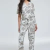 DiDi Pants Sol Offwhite Palmer print- Lange Broeken