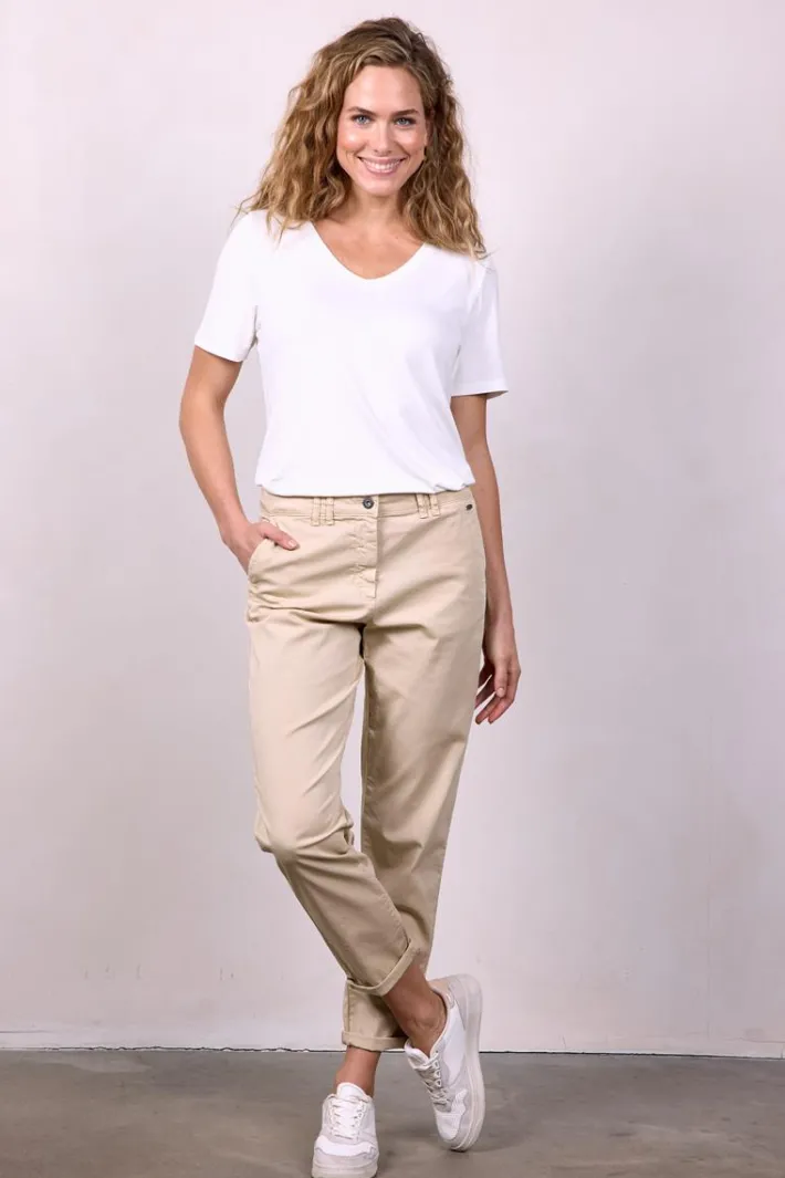 DiDi Pants Tyler Light sand- Lange Broeken