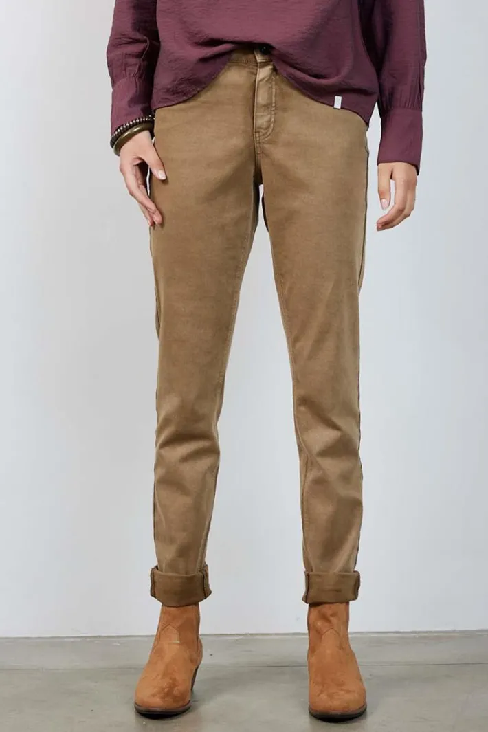 DiDi Pants Tyra Dark sand- Lange Broeken