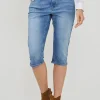 DiDi 5 pocket denim capri midblue- Denim | Korte Broeken