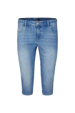DiDi 5 pocket denim capri midblue- Denim | Korte Broeken