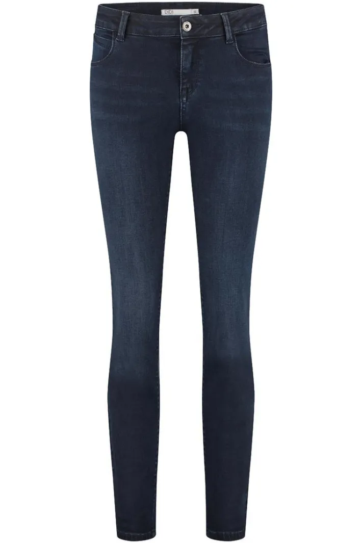 DiDi 5 pocket denim pants in dark blue- Denim | Lange Broeken