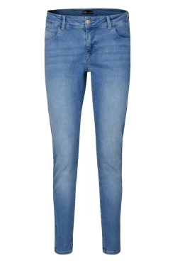 DiDi 5 pocket denim pants mid blue- Denim | Lange Broeken